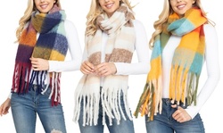 Riah Fashion's Striped Fringe Oblong Scarf