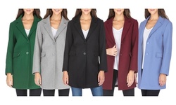 Haute Edition Women's Wool Blend Single Breasted Coats with Plus