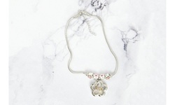 Kid's Pink Tone Initial Charmed Flower Locket Necklace By Pink Box