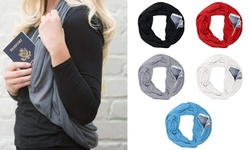 Convertible Infinity Scarf With Pocket Loop Scarf Women Winter Zipper Pocket