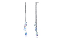 Aurora Borealis Crystal Drop Earrings Made With Crystals From Swarovski