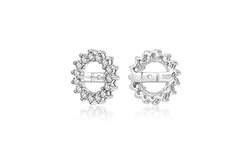 CZ Halo Earrings Jackets Studs Sterling Silver Earrings not included