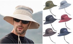Summer Mens Sun Hat Bucket Fishing Hiking Cap Wide Brim UV Protection Hat