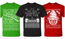 Men's Ugly Christmas Sweater T-Shirts (Extended Sizes Available)