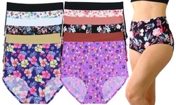 (6 Pack) Women's Control High Waisted No Show Hem Lined Briefs