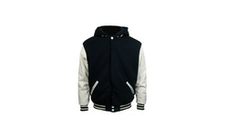 Men's Reversible Varsity jacket with faux leather sleeve