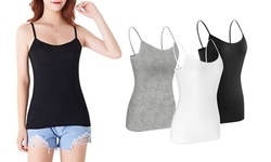 Womens Basic Stretch Lightweight Camisoles Spaghetti Strap Tank Top Undershirt