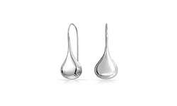 Italian Sterling Silver Puffed Teardrop Earrings