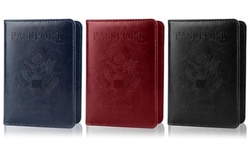 Multi-function Passport Holder with CDC Vaccine Card Slot Leather Passport Cover