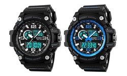 SKMEI Waterproof Dual Timezone Men's Digital Sports Watch  Military Wristwatch