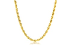 Men's 4MM Diamond-cut Rope Chain Necklace in 14K Solid Gold by Moricci