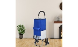 Costway Folding Shopping Cart Stair Climbing Dolly w/ Bag & Bungee Cord