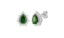 Green Emerald and Sapphire 3 Piece Set or Separates in Sterling Silver