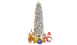 7.5ft Pencil Flocking Christmas Tree