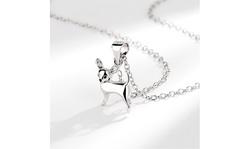 Sterling Silver Chihuahua Dog Pendant Necklace