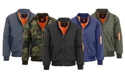 Spire by Galaxy Men's Heavyweight MA-1 Bomber Jacket (Sizes, S-2XL)