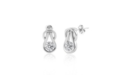Sterling Silver Love Knot Earrings With Crystals From Swarovski