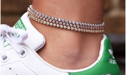  Bezel Set Ankle Bracelets 