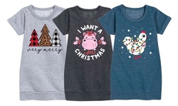 Instant Message: Toddler And Youth Girl Holiday Fleece Dresses