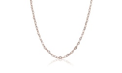 Rose Gold Flashed Sterling Silver Heart Link Chain Necklace, 20 Inches