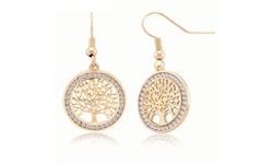 Crystal Tree Of Life Drop Earrings