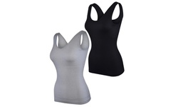 Donna L'oren Women's Seamless Scoop Tank Top Body Shaping 2 or 4 Pack