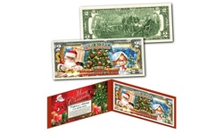 MERRY CHRISTMAS 2020 Genuine Legal Tender US 2 Dollar Bill - Santa's Nice List