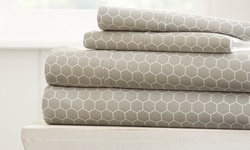 Merit Linens Premium Geometric Inspired Ultra Soft 4 Piece Bed Sheet Set