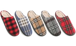 Braveman Men's Holiday Plaid Slide On House Slippers