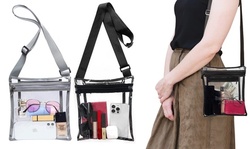 Stadium Approved Clear Crossbody Purse with Adjustable Strap For Men and Women