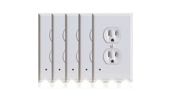  5-Pack Outlet Cover with Built-In LED Night Light - 2 Styles 