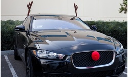 Reindeer Antlers & Rudolph Nose Universal Holiday Car Costume