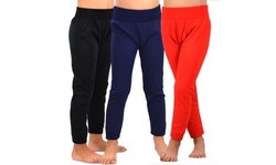 TeeHee Kids Girls Fleece Inner Brushed Leggings 3 Pair Pack