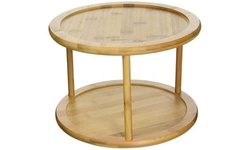 Greenco Premium Bamboo 2 Tier Lazy Susan Turntable