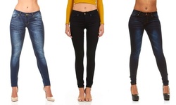 VIP Jeans for Women's juniors plus dark blue skinny denim pants Lift acid wash