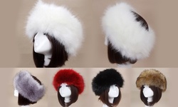 Women Russian Faux Fluffy Fox Fur Hat Head Ring Winter Spring Tick Warm Cap Head