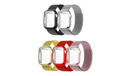 Magnetic Mesh Milanese Band W/ Screen Protector Bumper Case For Apple Watch