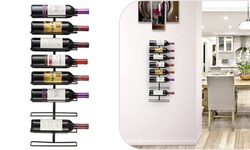 9-Bottle Wall Mounted Wine Rack - Wine Bottle Storage Rack Organizer Holder
