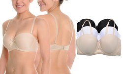 Wired Lightly Padded Strapless Lift Convertible Bras (3 Pack)
