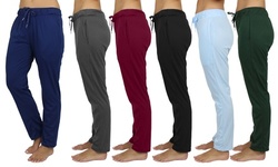 (3-Pack) Women's Loose Fitting Basic Lounge Pants