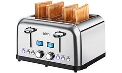 Ikich KCCP179ASUS 4-Slice Toaster with 2 LCD Display - Stainless Steel 