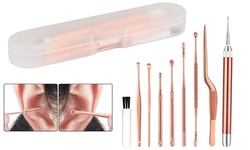 8pcs LED Light Ear Pick Cleaning Set Ear Wax Remover Cleaner Curette Tool