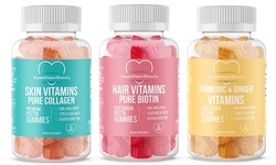 Premium Biotin, Collagen & Tumeric Ginger Gummies (1- or 3-Pack)