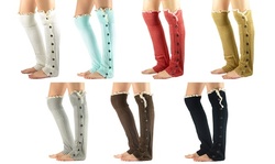 Women's Cozy Full-Length Buttoned Leg Warmers and Boot Socks (1-Pair)