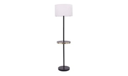 Quality Craft Stick Floor Lamp with Linen Shade and 11-Inch Base