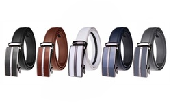 Braveman Men's Leather Automatic Buckle Ratchet Dress Belt
