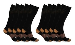 Unisex Copper-Infused High Energy Compression Socks (5 Pairs)