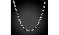 Italian Diamond Cut Figaro Chain in Sterling Silver Plating