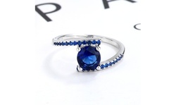 Sterling Silver and Sapphire Bypass Ring