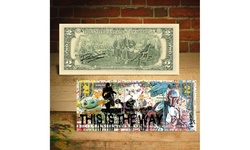 MANDALORIAN/GROGU Star Wars Pop Art Genuine US 2 Dollar Bill Hand Signed - RENCY